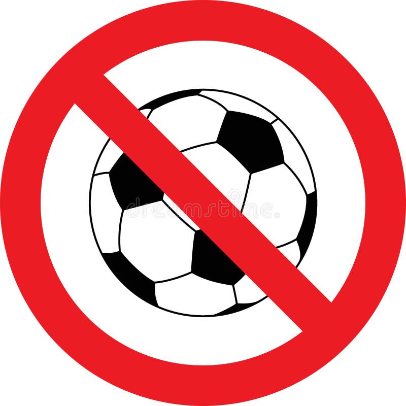 Football Soccer Forbidden Sign Stock Illustration Illustration of