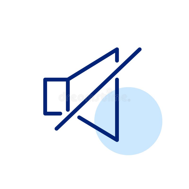 No sound. Noise cancelling, soundproof or mute icon. Pixel perfect, editable stroke line icon royalty free illustration