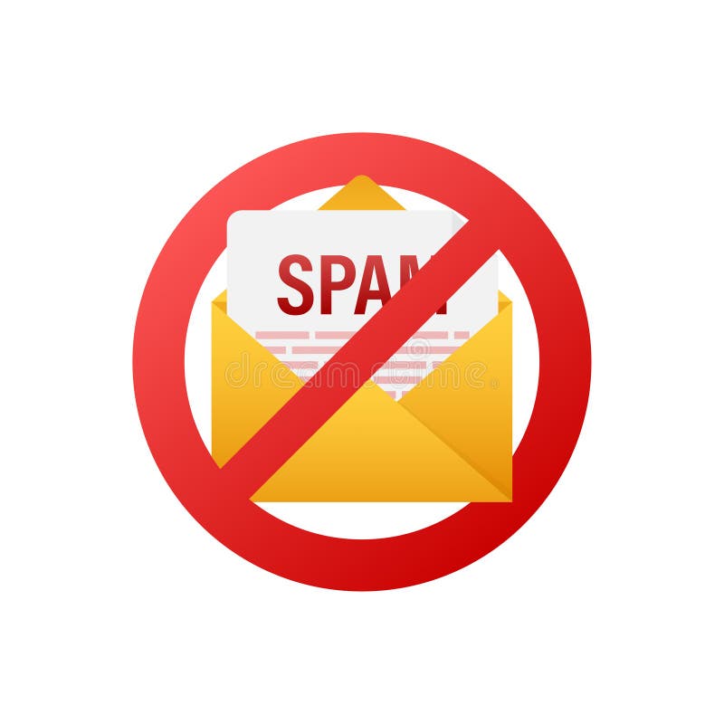 No spam icon. Email envelope icon symbol vector illustration. Message icon. vector illustration