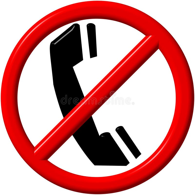 No Cell Phone Prohibited Forbidden Not Allowed Stock Illustration