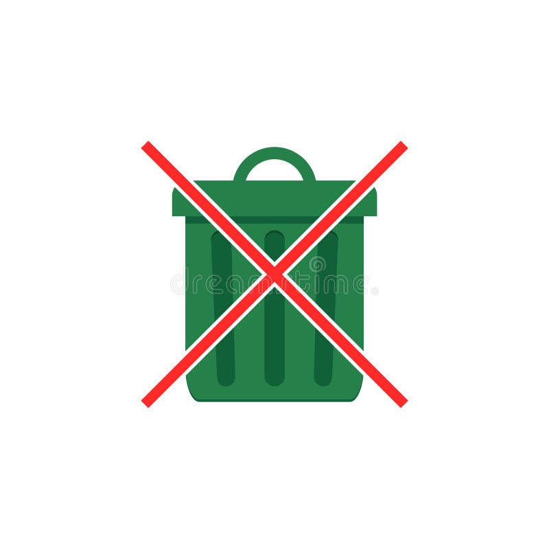 No tirar basura icono de signo de la papelera de reciclaje aislado en fondo blanco libre illustration