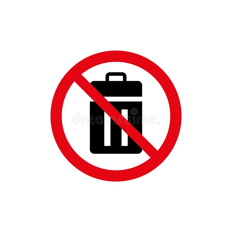 No Trash Sign on White Background Stock Illustration Illustration of