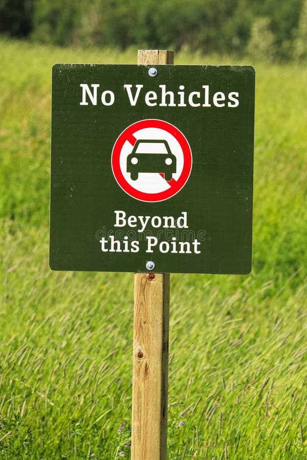 No Vehicles Beyond this Point Sign Stock Photo - Image of message, ride