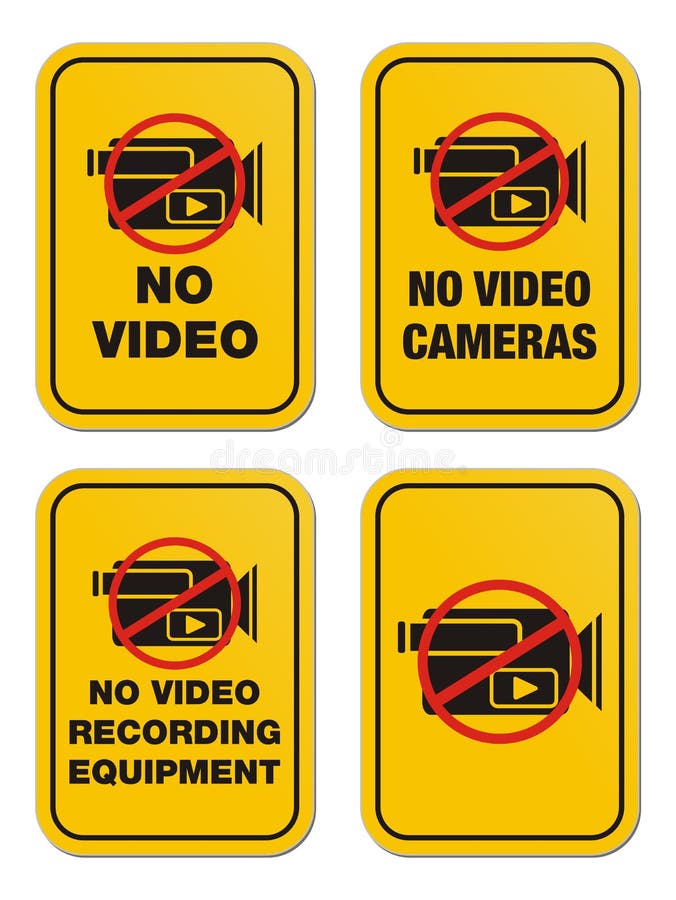 No Video Recording Eqipment Signs Cyrcle Sign Stock Illustration Illustration of information