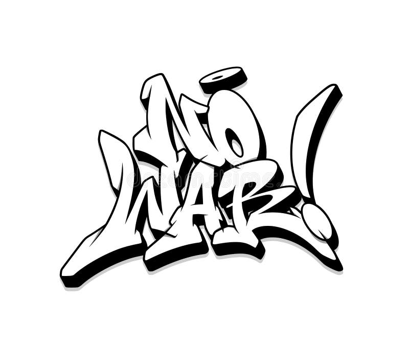 No War Font in Graffiti Style. Vector Illustration. Stock Vector ...