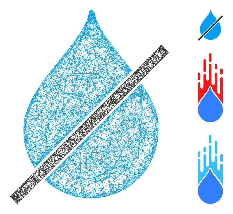 No Water Drop Polygonal Web Vector Mesh Illustration royalty free illustration