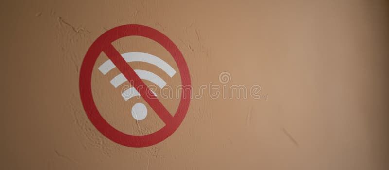 No wifi signal cautioning technical internet connection issues stock photography