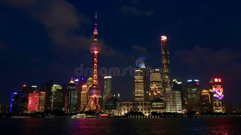 noc Pudong Shanghai linia horyzontu obrazy royalty free noc Pudong Shanghai linia horyzontu obrazy royalty free