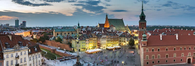 noc stary panoramy miasteczko Warsaw fotografia royalty free noc stary panoramy miasteczko Warsaw fotografia royalty free