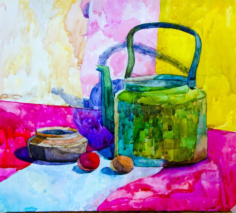 Noch Leben 1 Das Bild wird in Aquarell geschrieben stockfotografie Noch Leben 1 Das Bild wird in Aquarell geschrieben stockfotografie