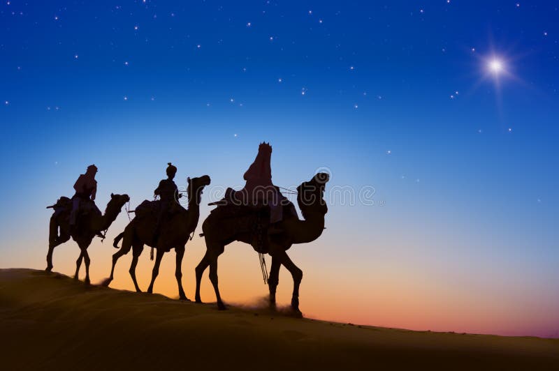 Noche del desierto de tres hombres sabios