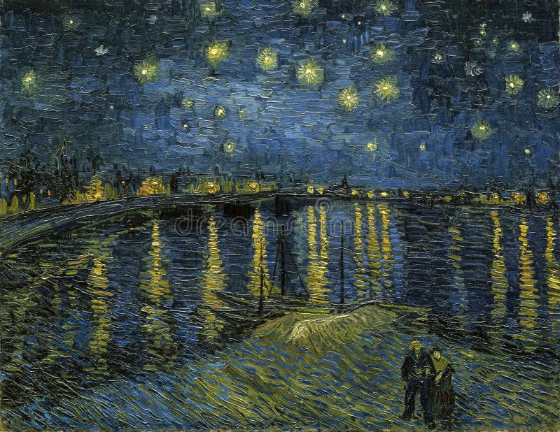 Vincent van Gogh, Starry Night over the Rhone, 1888, oil on canvas, Orsay Museum, Paris, France. Vincent van Gogh, Starry Night over the Rhone, 1888, oil on canvas, Orsay Museum, Paris, France