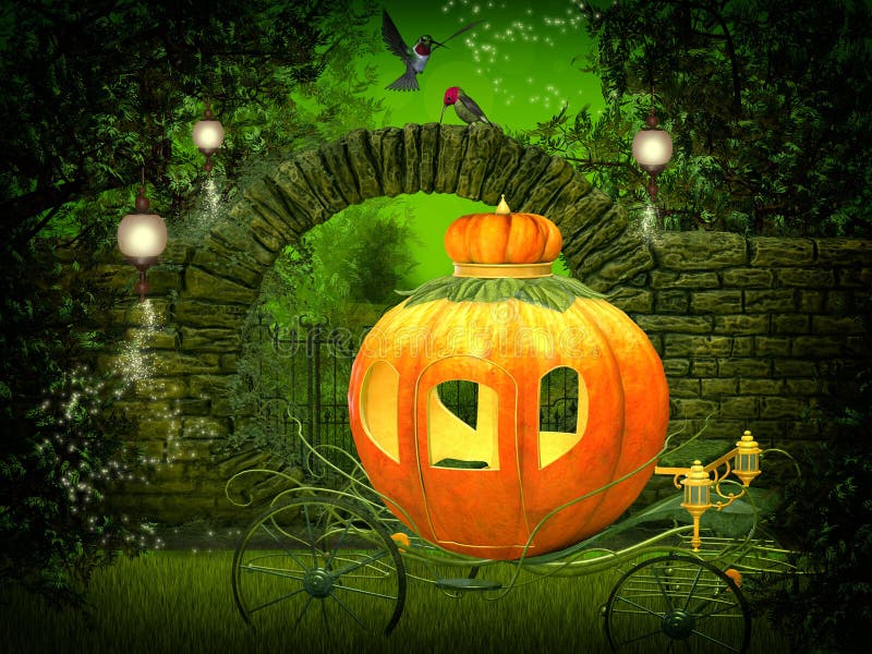 Noche mágica, carro de la calabaza libre illustration Noche mágica, carro de la calabaza libre illustration