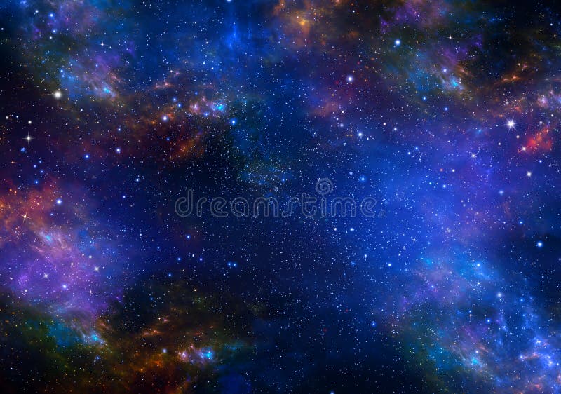 Nocne niebo - wszech? wiat wype? niaj? cy z gwiazdami, mg? awic? i galaxy royalty ilustracja