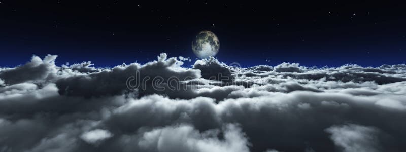 Nocny, pochmurny krajobraz obraz stock
