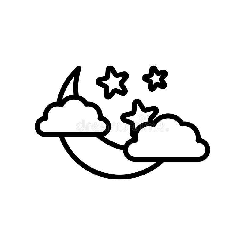 Nocy ikony wektor odizolowywający na białym tle, noc znak, Lin ilustracji Nocy ikony wektor odizolowywający na białym tle, noc znak, Lin ilustracji
