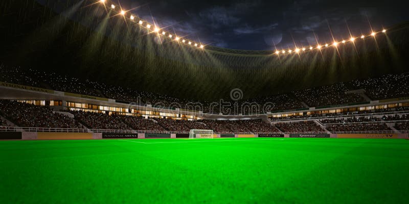 Nocy stadium areny boisko do piłki nożnej zdjęcie royalty free Nocy stadium areny boisko do piłki nożnej zdjęcie royalty free