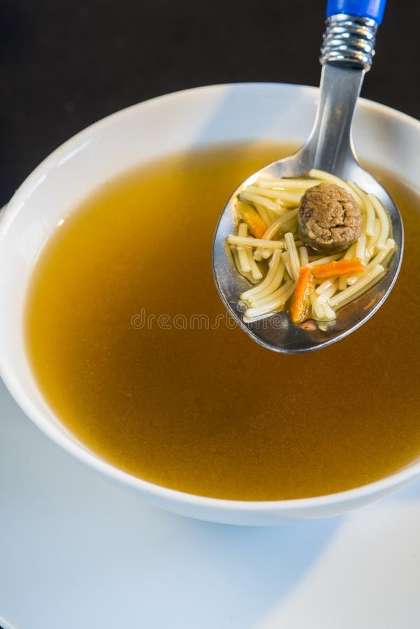 Noddle Soup with Beef Balls Stock Image Image of bowl, white 35890817
