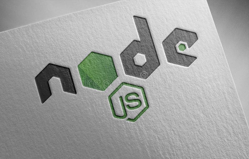Nodejs-1 在纸质纹理上 免版税库存图片