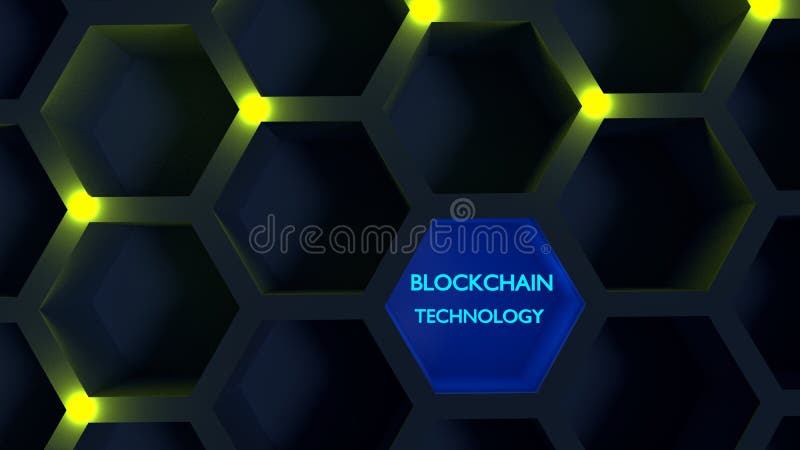 Nodi gialli d'ardore su un concetto del blockchain della struttura di favo royalty illustrazione gratis Nodi gialli d'ardore su un concetto del blockchain della struttura di favo royalty illustrazione gratis
