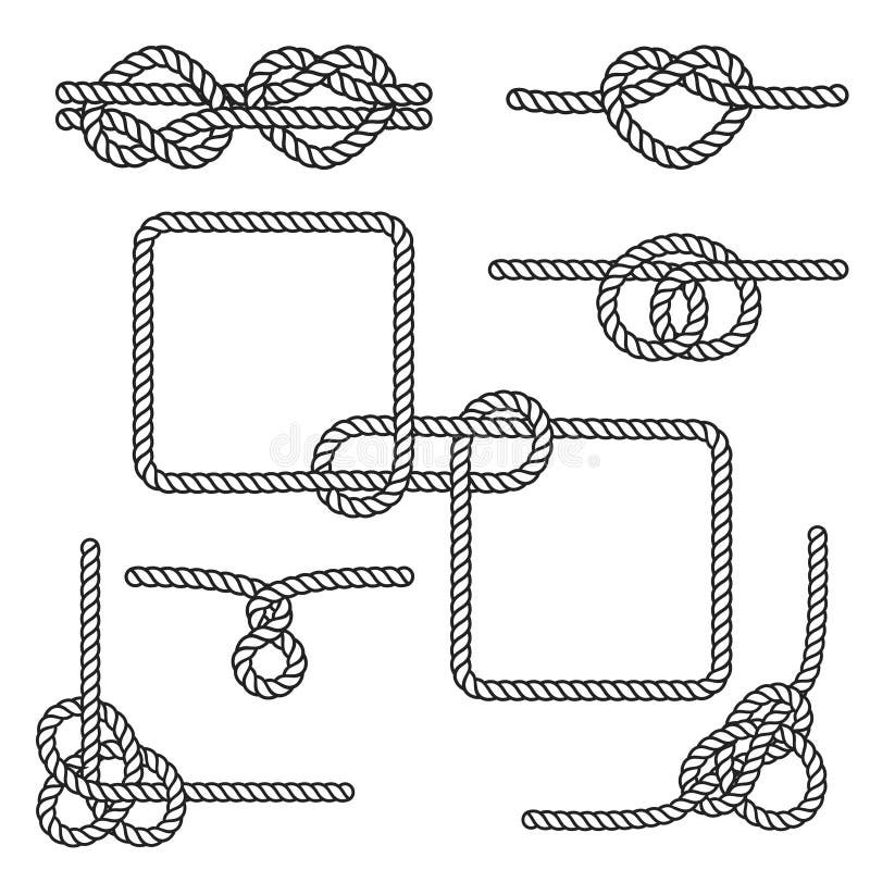 Nodi nautici della corda royalty illustrazione gratis Nodi nautici della corda royalty illustrazione gratis