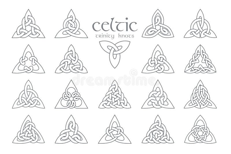 Nodo celtico della trinità di vettore 18 oggetti Ornamento etnico geometrico