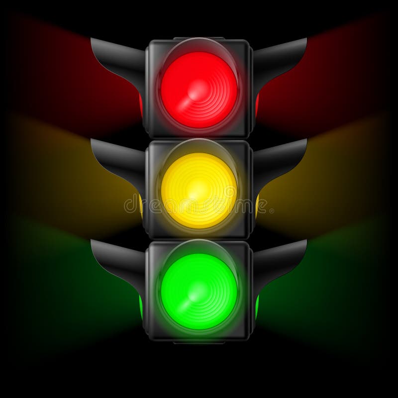 Noir d'ober de lumière de Traafic illustration stock Noir d'ober de lumière de Traafic illustration stock