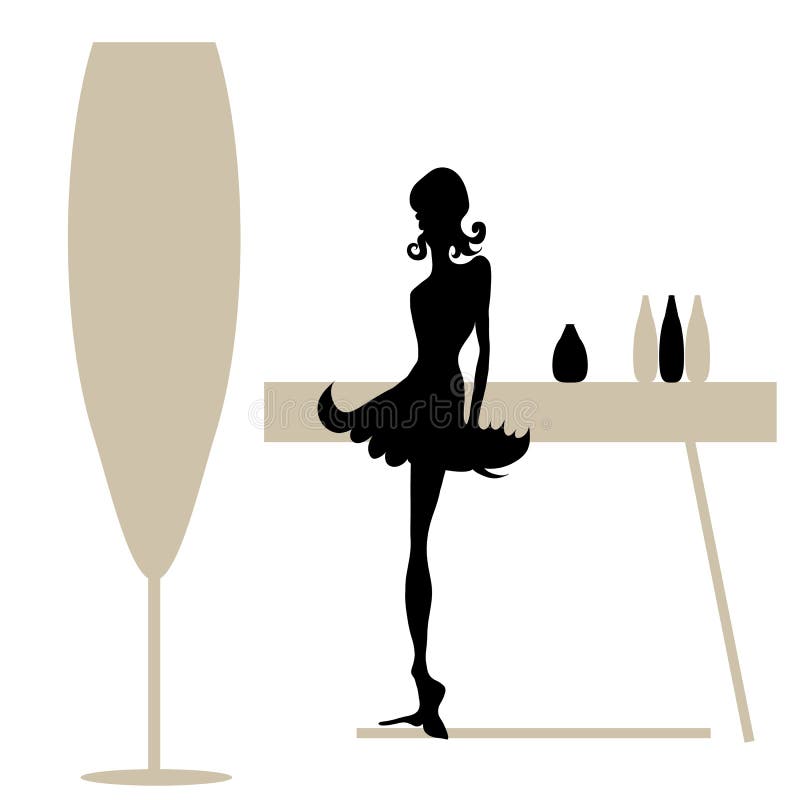 Noir de silhouette de FEMME d'abstraction illustration stock Noir de silhouette de FEMME d'abstraction illustration stock