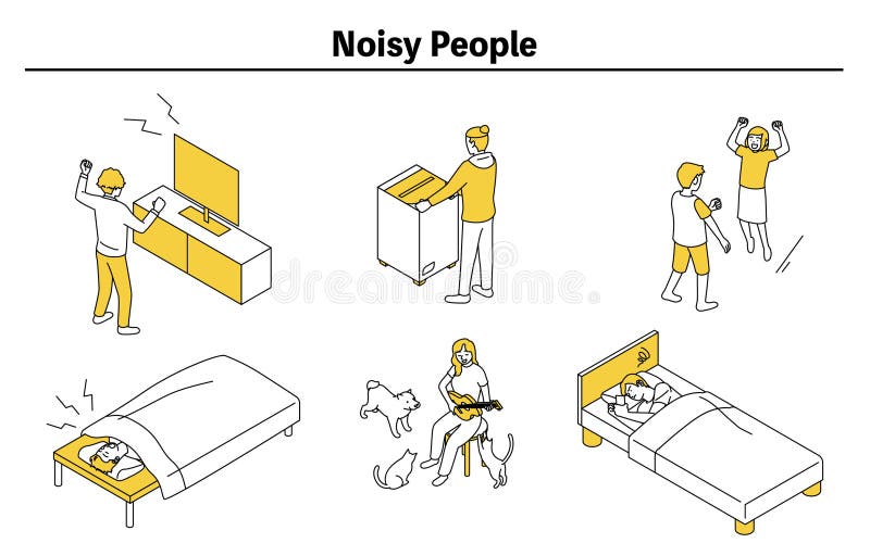 Noise Problems in Rental Properties People Making Noise in Apartments and Condominiums Stock