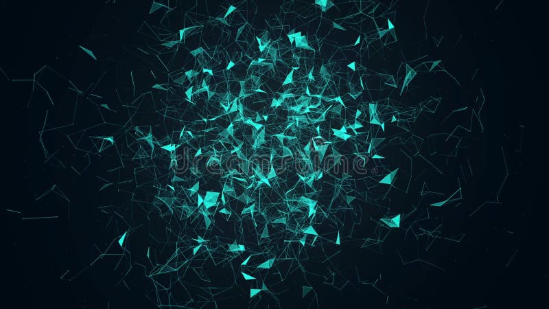 Noisy plexus. Abstract explosion with lines and triangles. royalty free illustration
