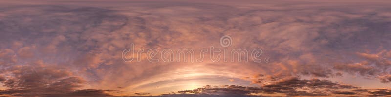 céu azul hdr 360 panorama com lindas nuvens brancas em projeção