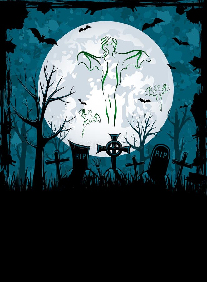 Noite assustador ilustração royalty free Noite assustador ilustração royalty free