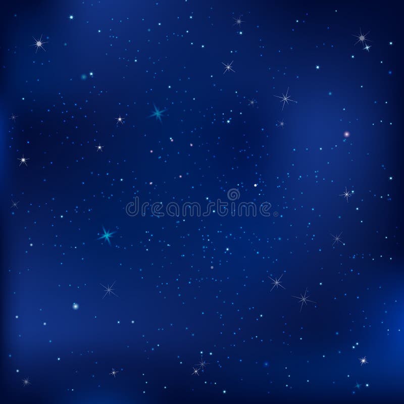 Noite escura azul com estrelas ilustração stock