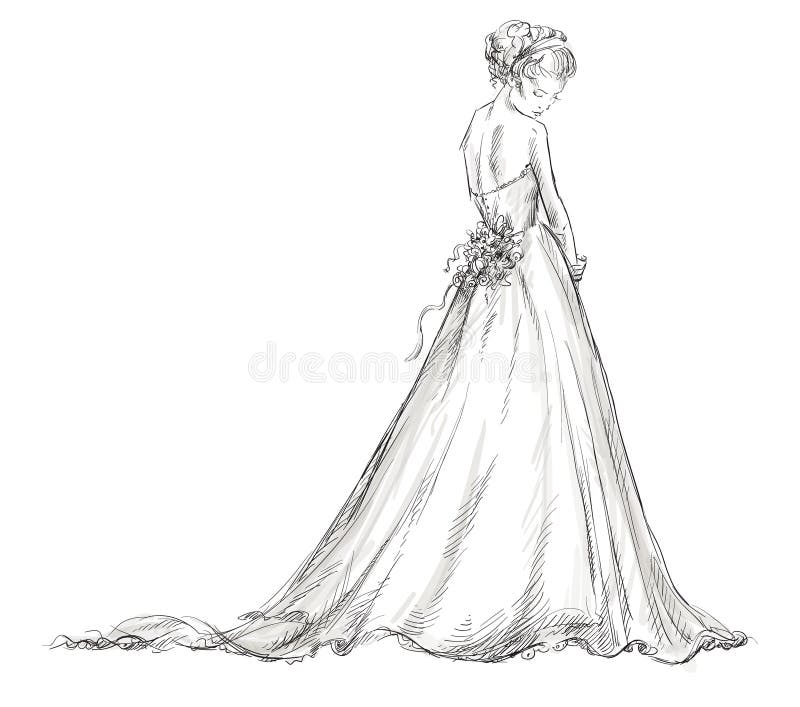 Noiva. Rapariga bonita em um vestido de casamento.