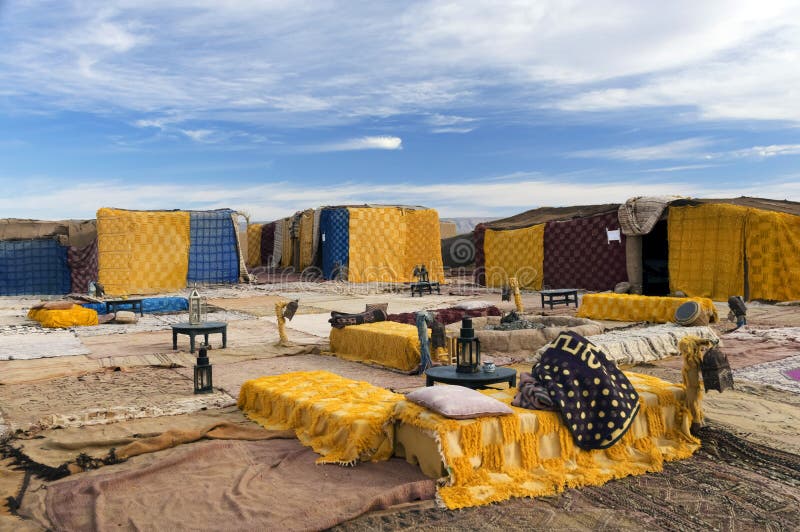 Nomad camp for tourists in Erg Chigaga, Morocco