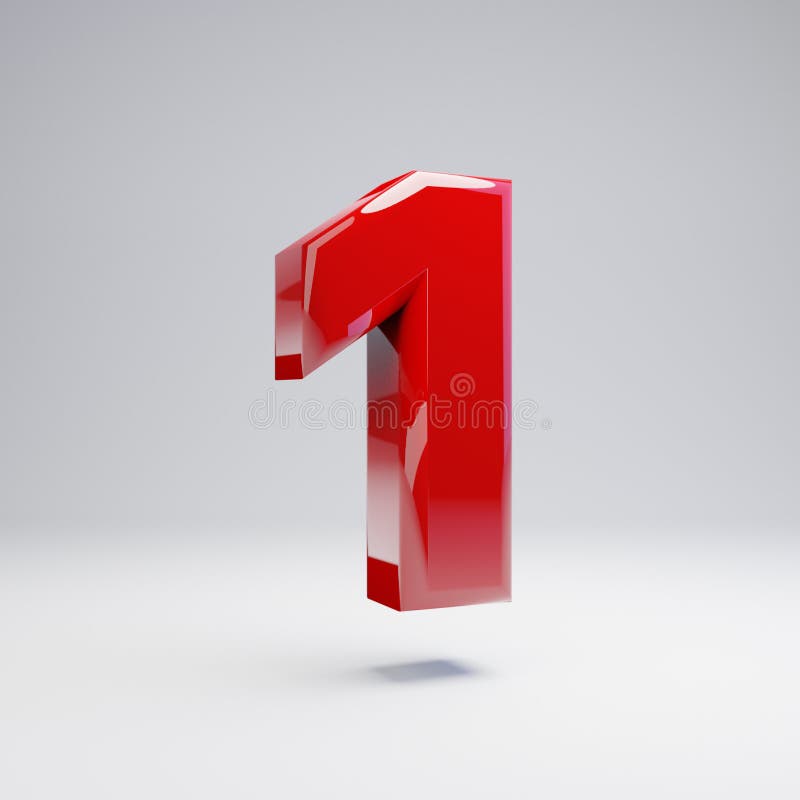 Nombre rouge brillant volumétrique 1 d'isolement sur le fond blanc illustration de vecteur Nombre rouge brillant volumétrique 1 d'isolement sur le fond blanc illustration de vecteur