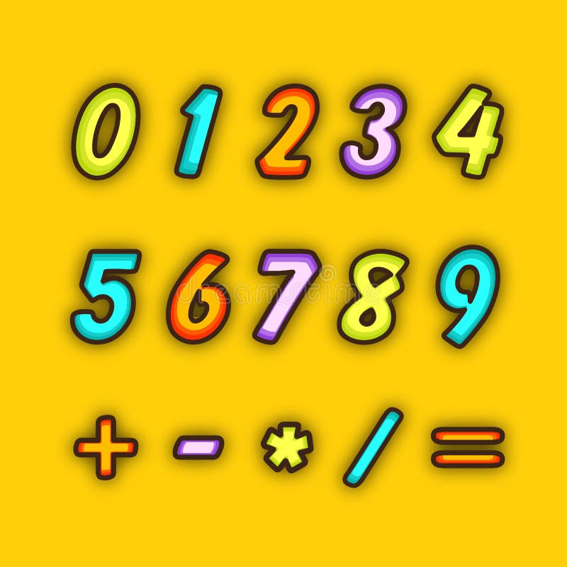 Nombres avec le symbole de maths illustration stock