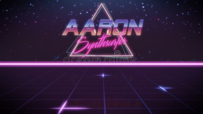 Nome Aaron nello stile dello synthwave illustrazione vettoriale