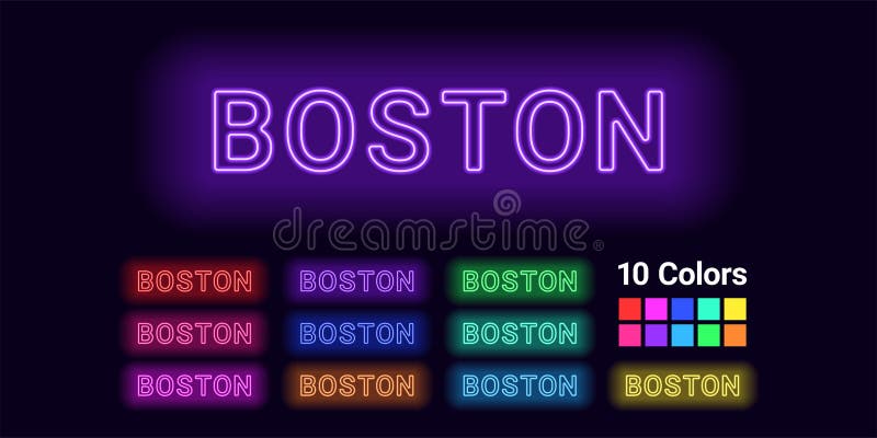 Nome al neon della città di Boston royalty illustrazione gratis Nome al neon della città di Boston royalty illustrazione gratis