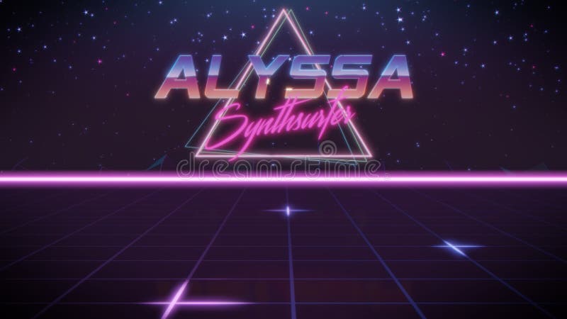 Nome Alyssa nello stile dello synthwave illustrazione di stock