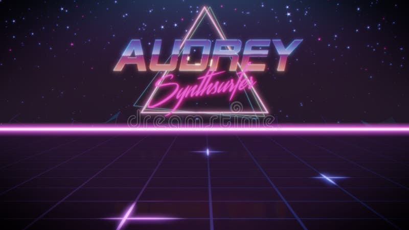 Nome Audrey nello stile dello synthwave royalty illustrazione gratis