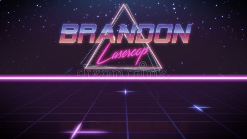 Nome Brandon nello stile dello synthwave illustrazione vettoriale