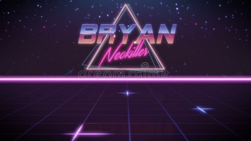 Nome Bryan nello stile dello synthwave illustrazione di stock