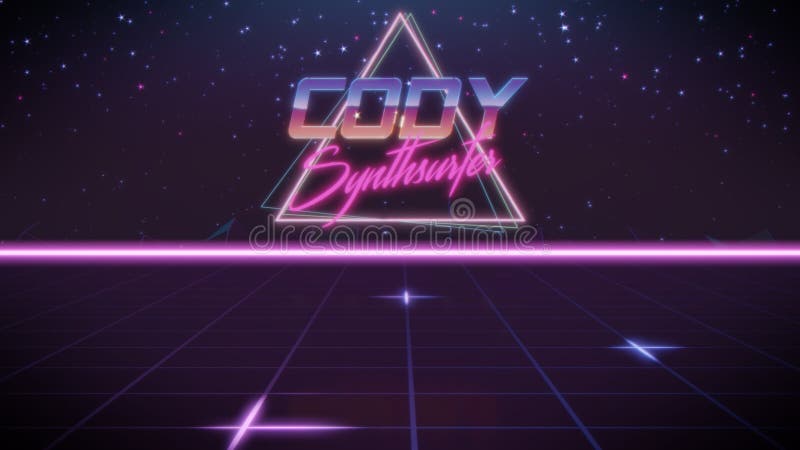 Nome Cody nello stile dello synthwave illustrazione di stock