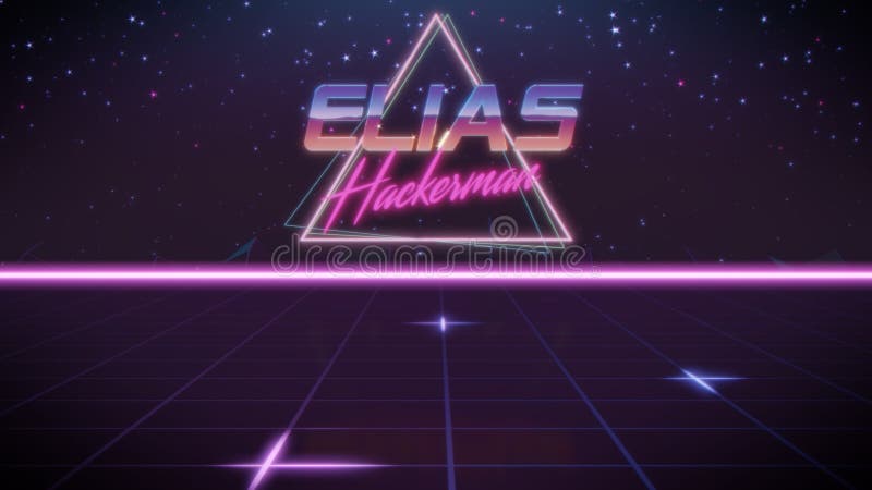 Nome Elias nello stile dello synthwave illustrazione di stock