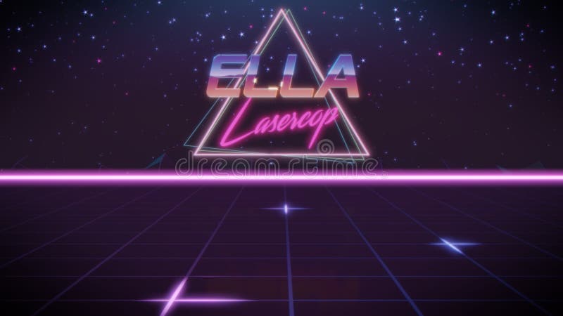 Nome Ella nello stile dello synthwave illustrazione di stock