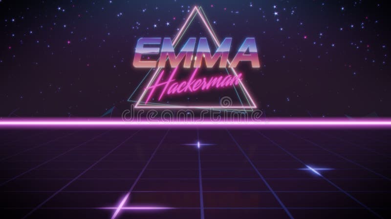 Nome Emma nello stile dello synthwave illustrazione vettoriale