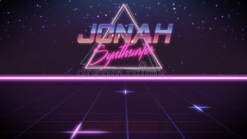 Nome Giona nello stile dello synthwave illustrazione vettoriale