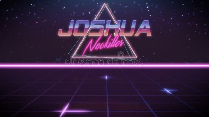 Nome Joshua nello stile dello synthwave illustrazione vettoriale