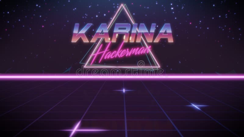 Nome Karina nello stile dello synthwave royalty illustrazione gratis
